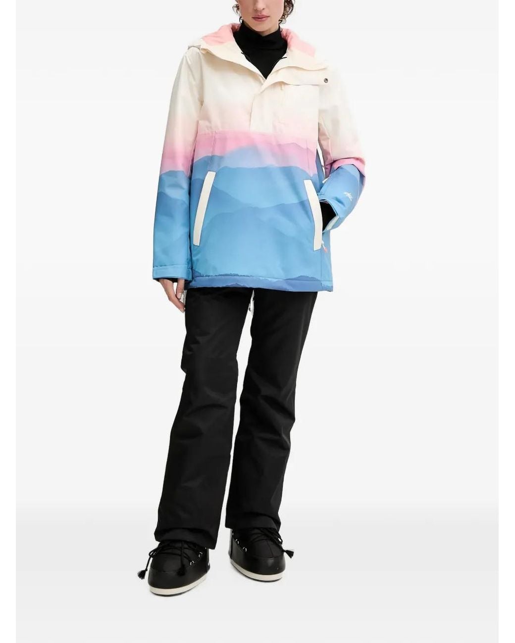 Rip Curl Blue Landscape-Print Hooded Jacket