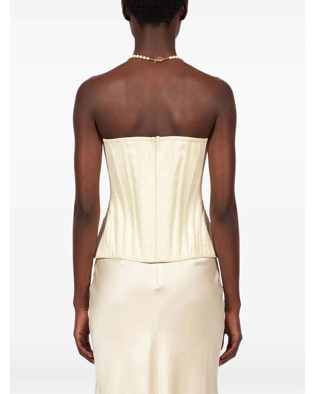 GIUSEPPE DI MORABITO White Boned Corset Top