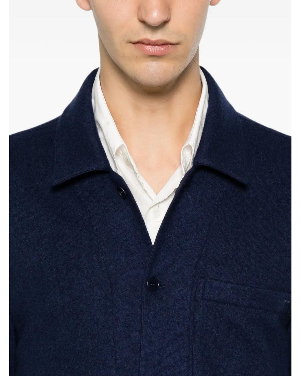 Tom Ford Blue Patch-Pocket Button-Up Shirt for men