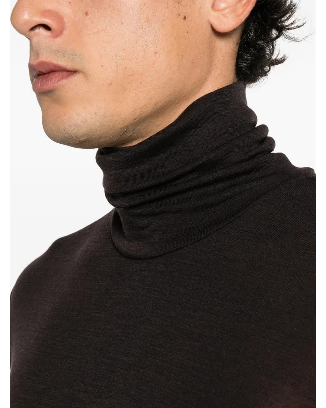 TONYWACK Black Roll-Neck Long-Sleeve Sweater for men