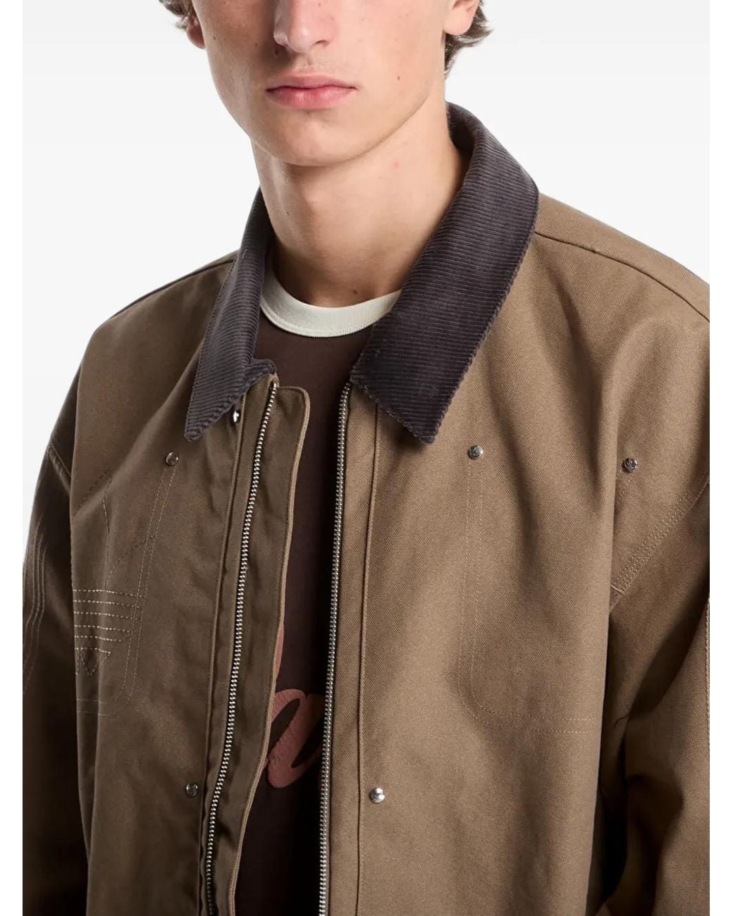 Adidas White Premium Essentials Logo-Embroidered Bomber Jacket for men