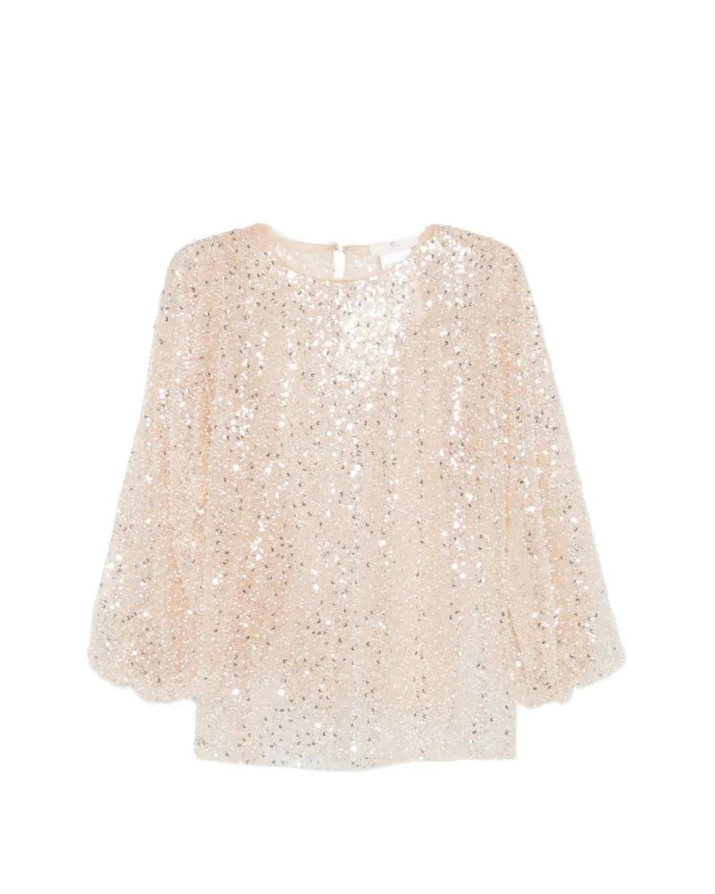 Marina Rinaldi Natural Blouse À Ornements En Sequins