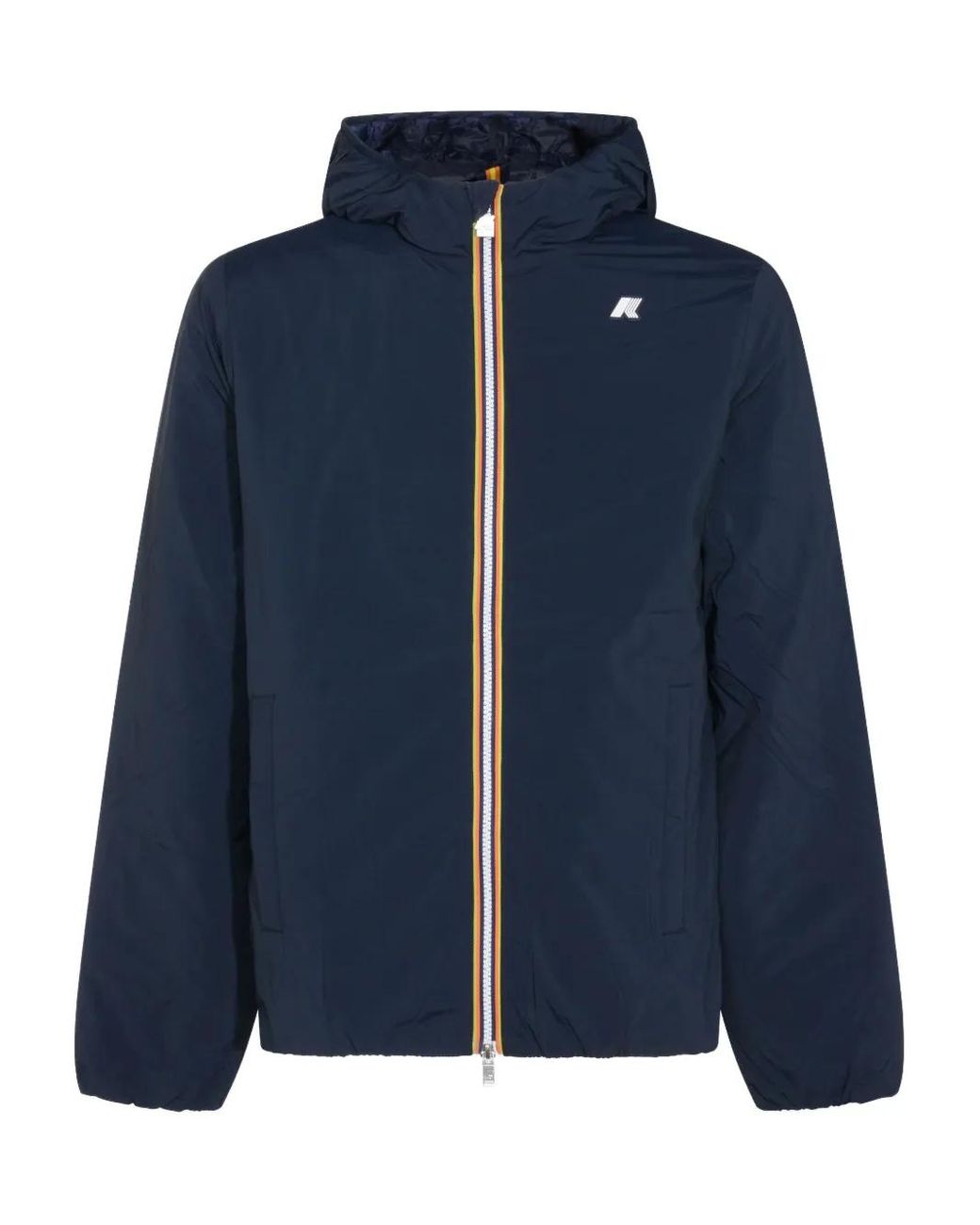 K-Way Blue Logo-Detail Hooded Jacket for men