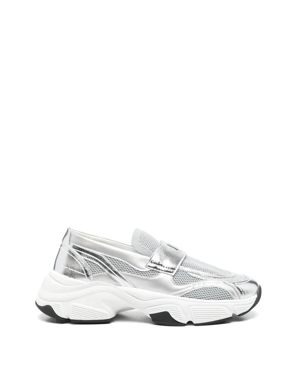 Love Moschino White Stardust60 Heart-Motif Metallic Sneakers