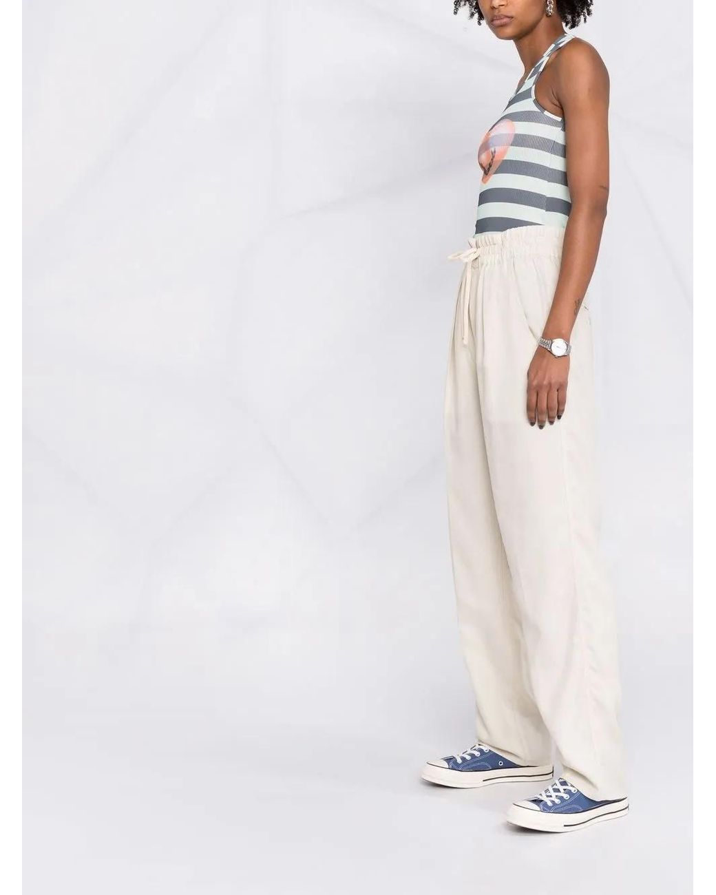 Isabel Marant White Biro Drawstring Trousers