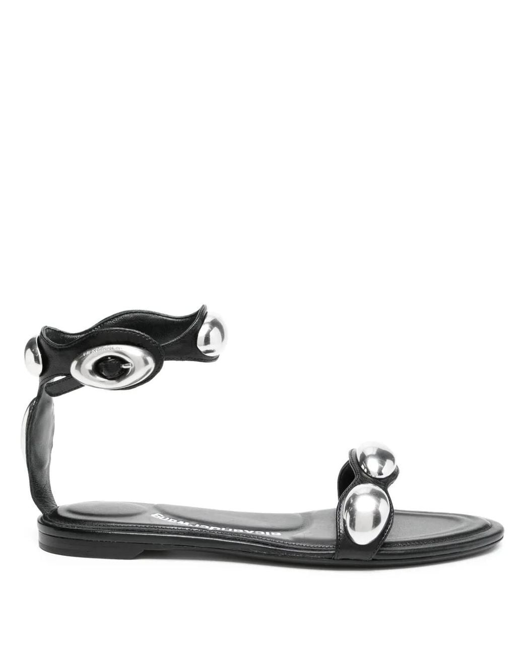 Alexander Wang Black Dome Leather Sandals