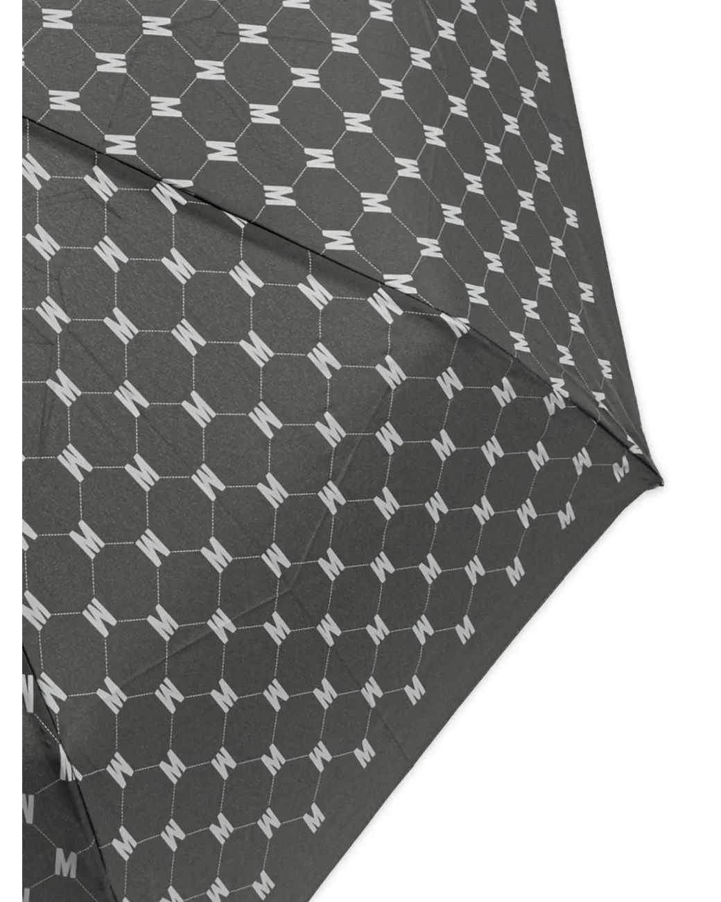 Moschino Gray Monogram-Print Folding Umbrella