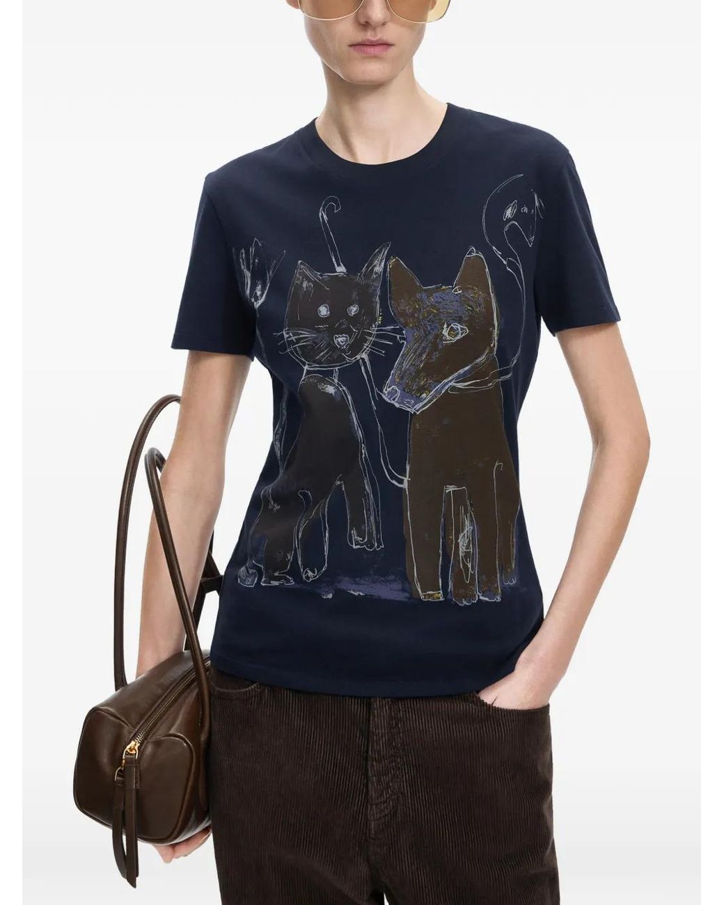 JNBY Blue Graphic-Print T-Shirt