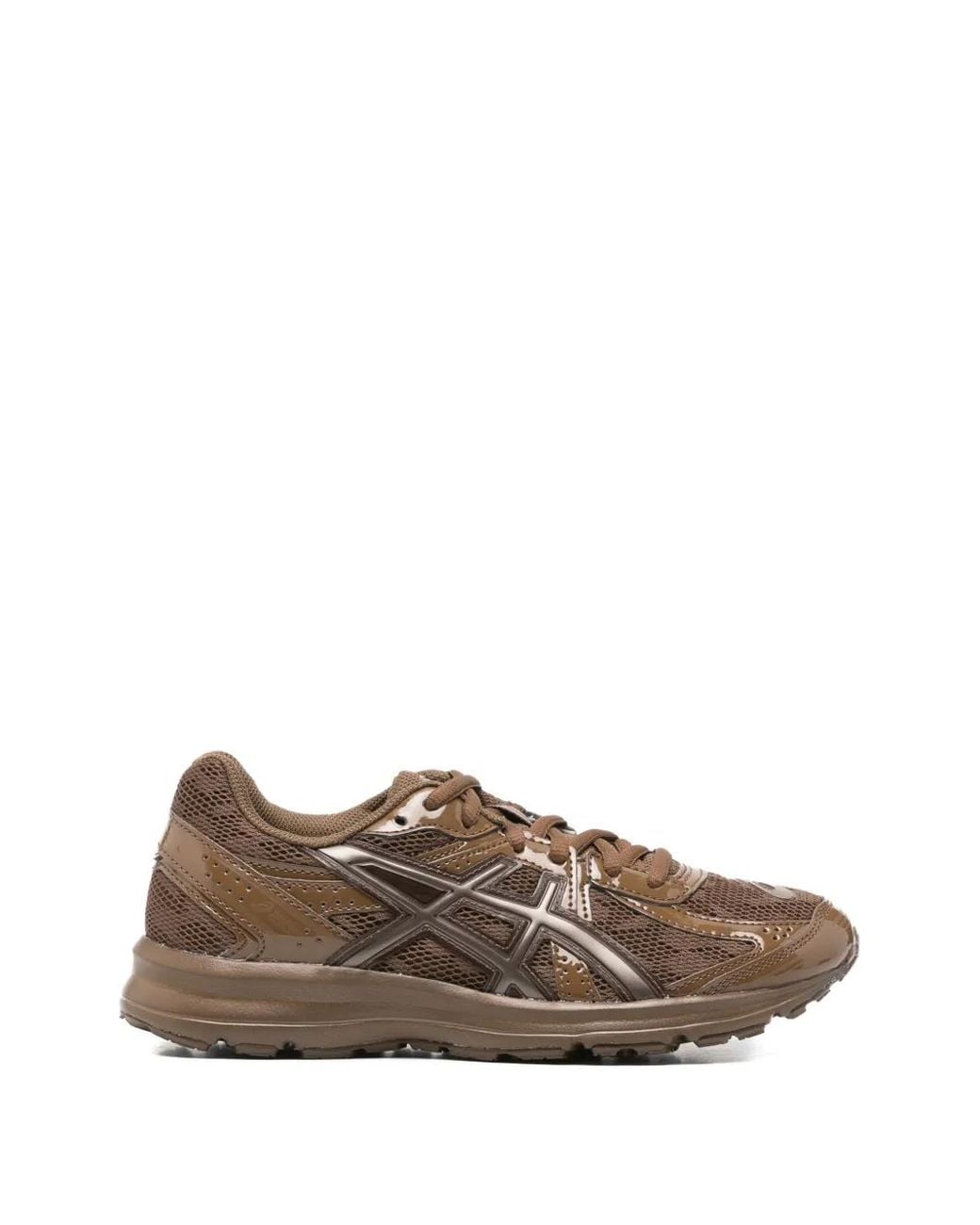 Asics Brown Logo Laced Sneakers