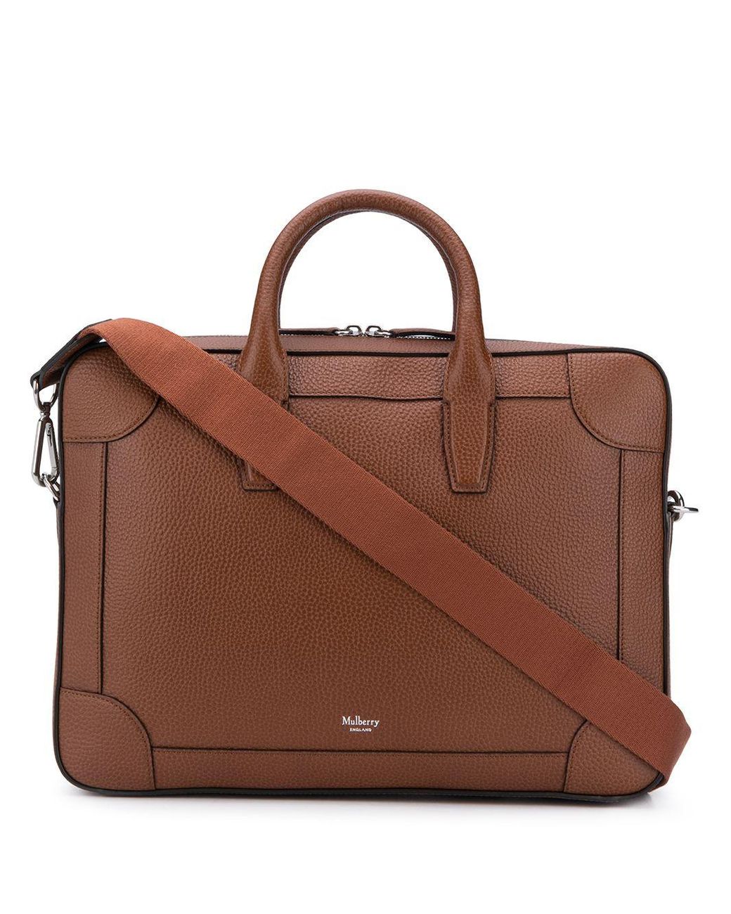 Mulberry Belgrave Logo Laptop Bag in Brown for Men - Lyst
