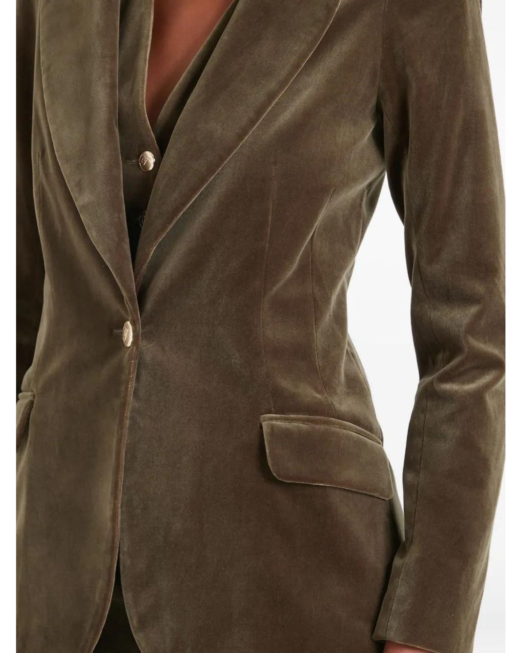 Temperley London Green Velvet Single-Button Jacket