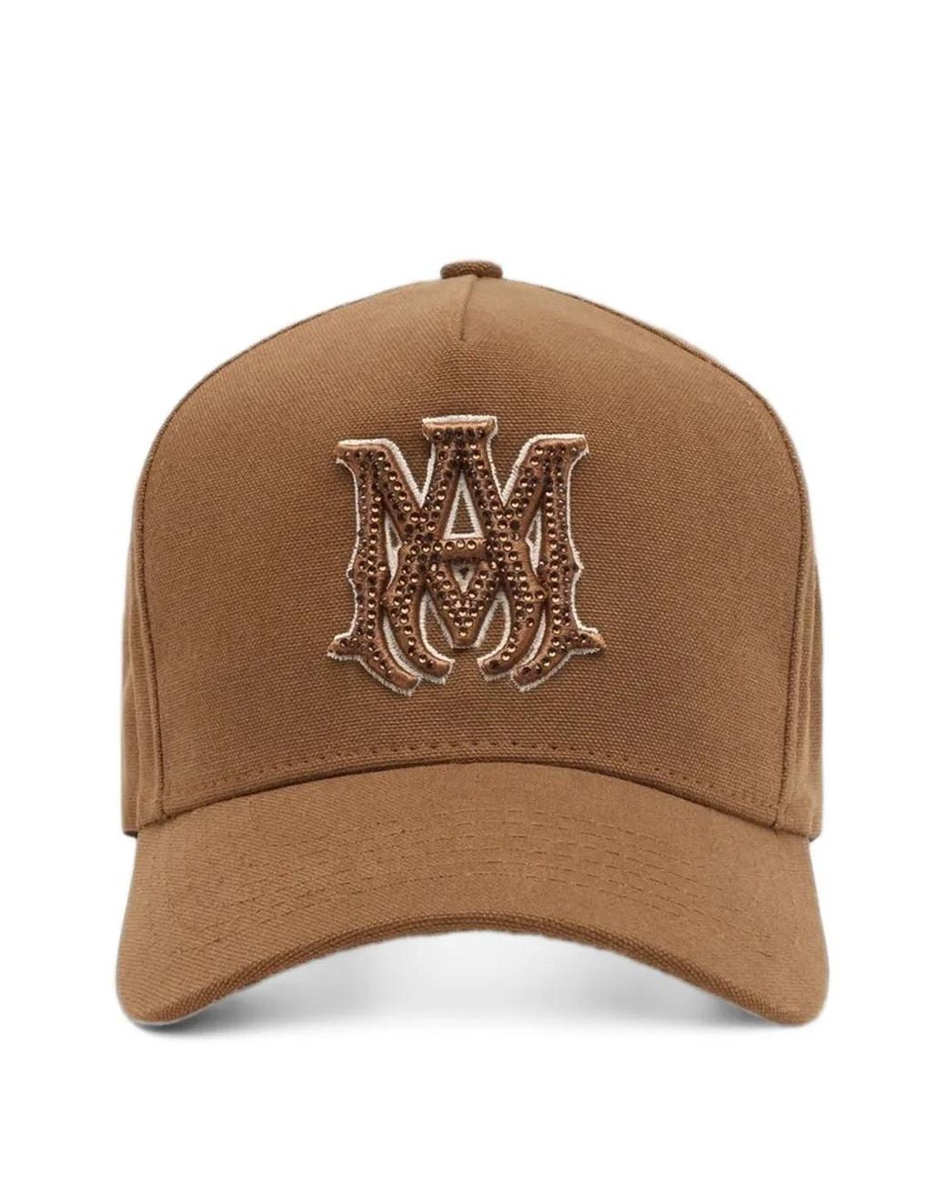 Amiri Brown Crystal Ma Outline Canvas Hat