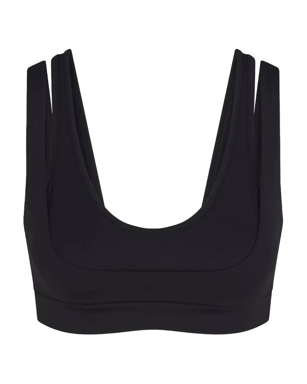 Skims Black Double Strap Scoop Bra