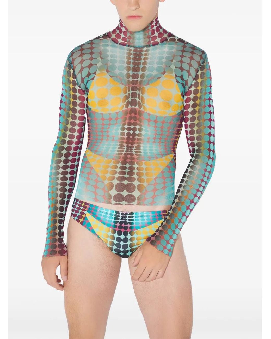 Jean Paul Gaultier Green "Re-Edition High Neck" With Long Sleeves