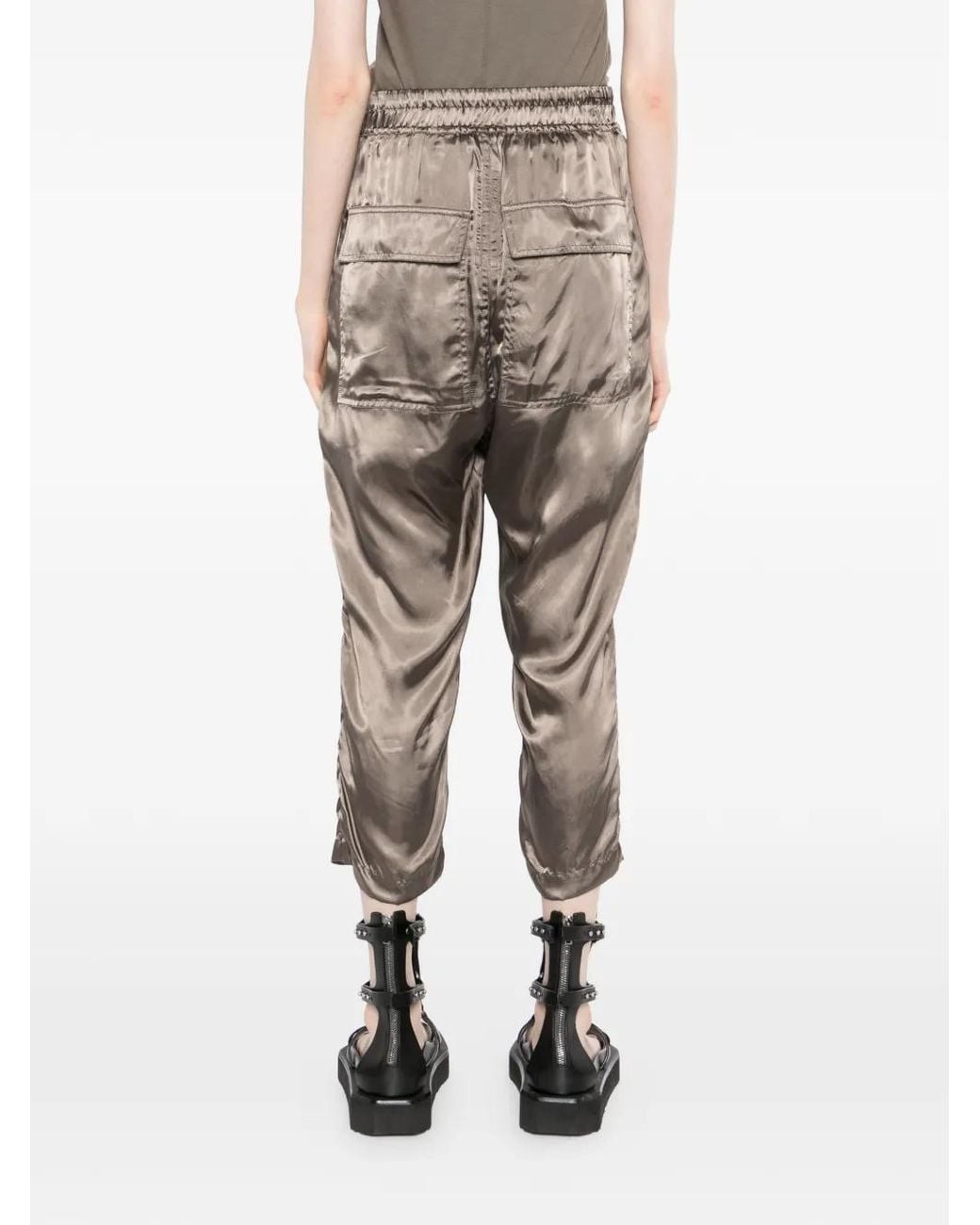 Rick Owens Natural Drawstring Astaire Dust Wool Pants