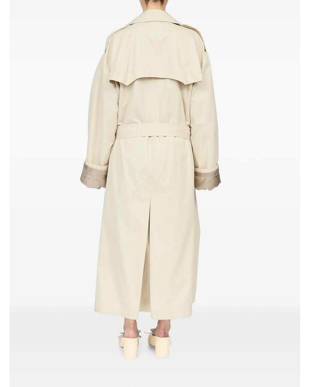 MM6 by Maison Margiela White Cotton Twill Trench Coat