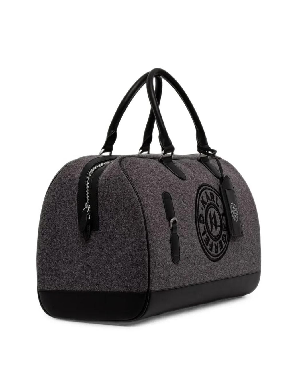 Karl Lagerfeld Black Logo-Patch Holdall for men