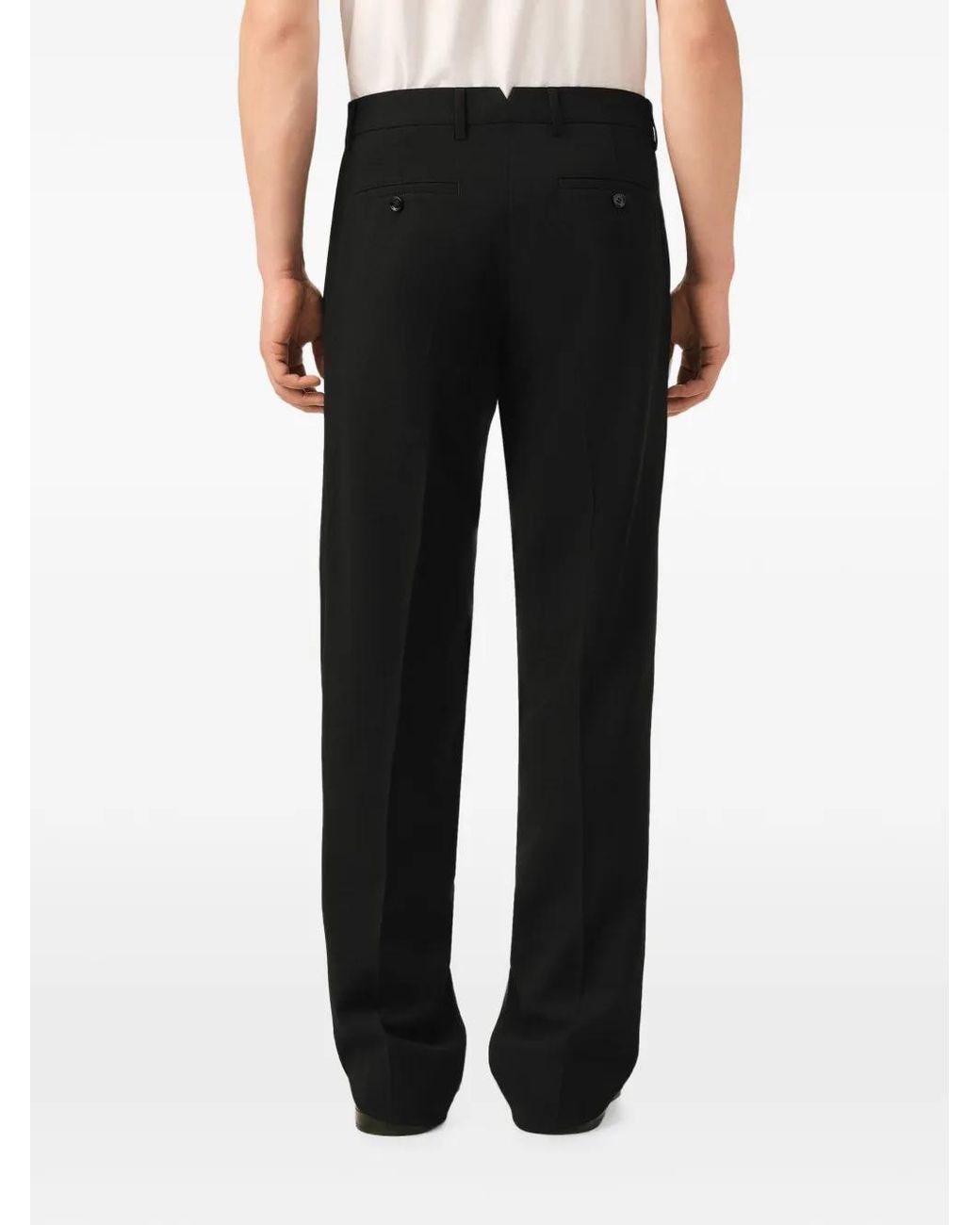 AMI Wollen Straight Broek in het Black voor heren