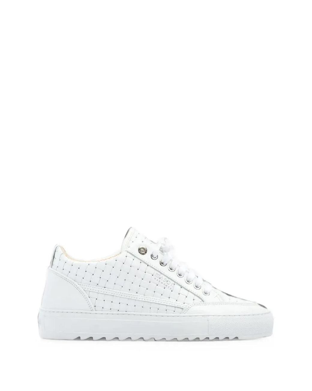 Mason's White Tia Bardolino Leather Low-Top Sneakers for men