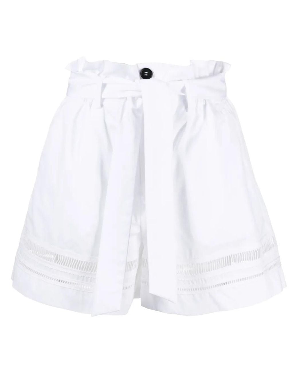 Lorena Antoniazzi White Belted Cotton Shorts