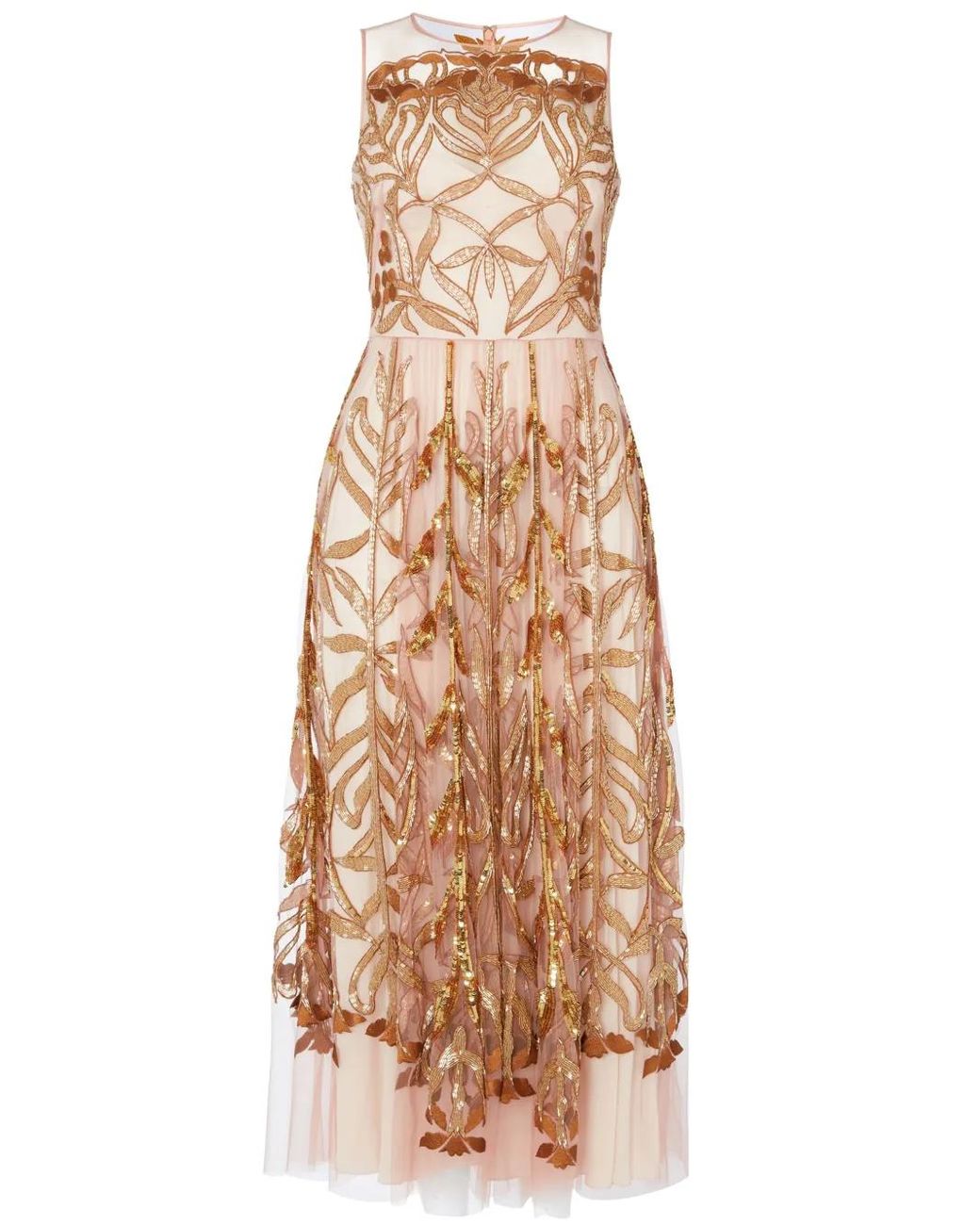 Temperley London Inez Cocktail Midi Dress in Natural | Lyst