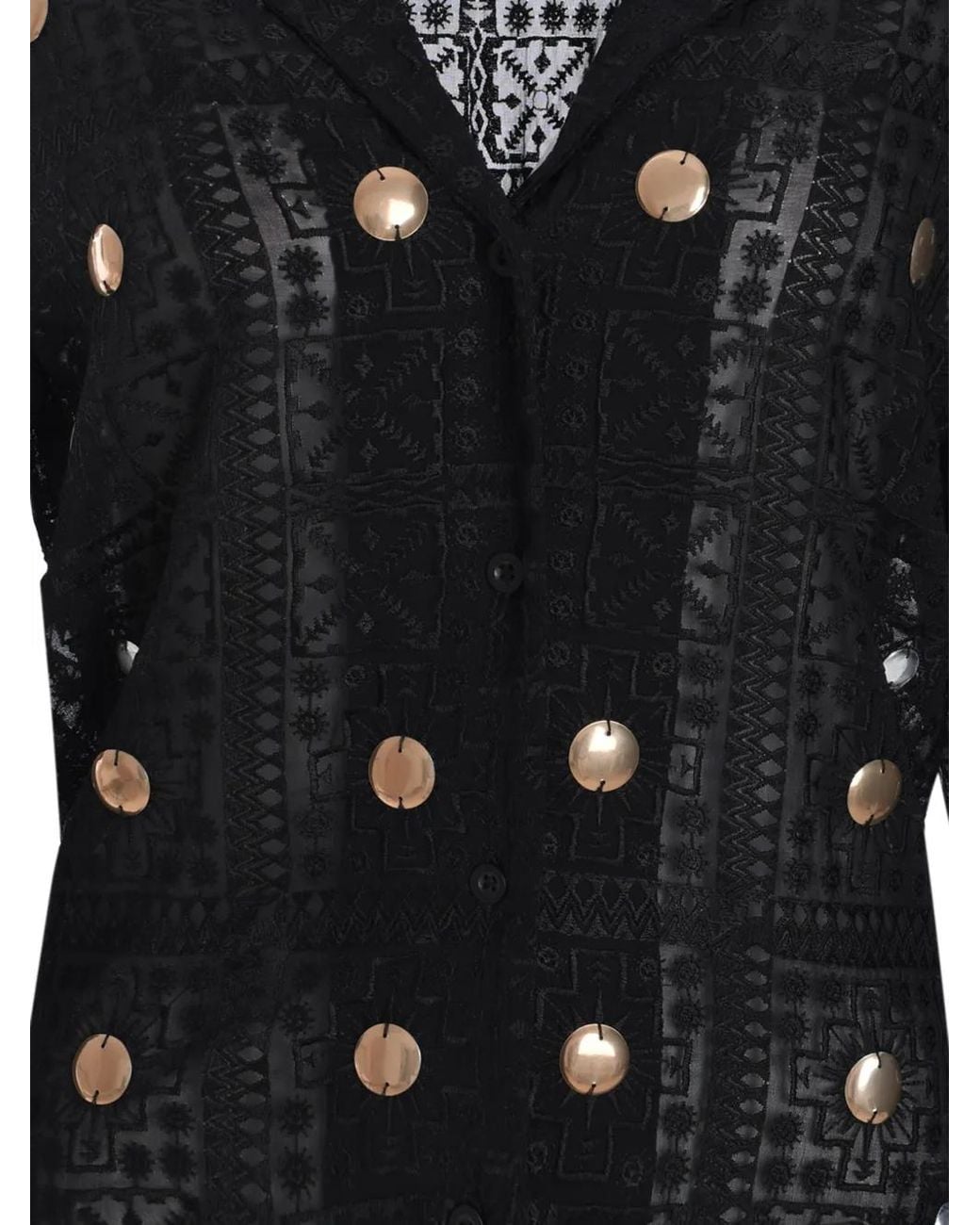 Hayley Menzies Black Stud-Embellished Shirt