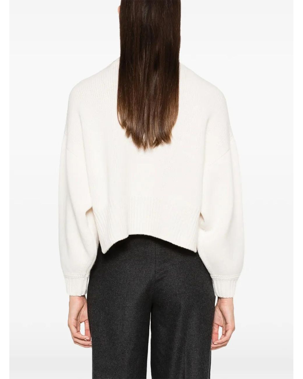 Sessun White Spero Ribbed-Knit Sweater