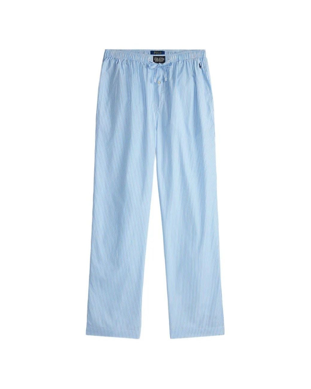 Polo Ralph Lauren Blue Striped Drawstring Lounge Trousers for men