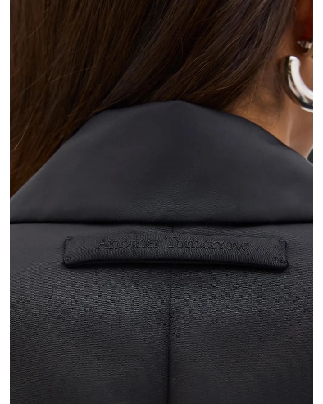 Another Tomorrow Blue Balmacaan Jacket