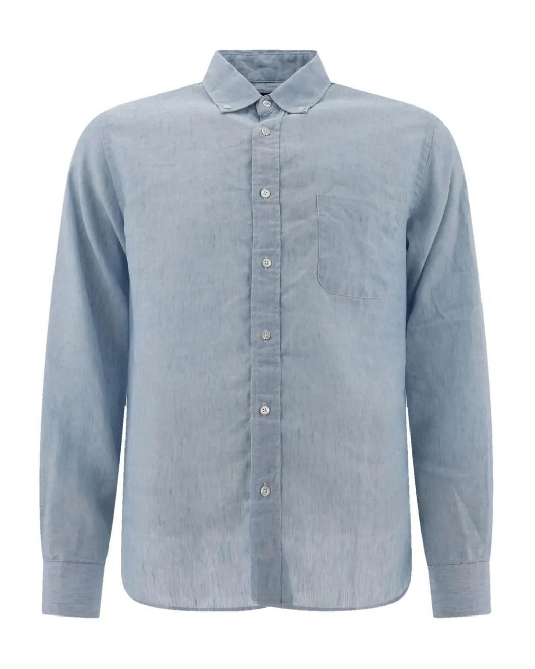 Beams Plus Blue Button-Down Pocket Shirt for men