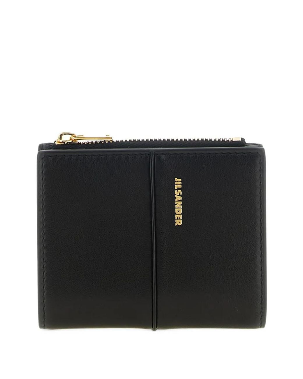 Jil Sander Black Linea Stitching Mini Wallet
