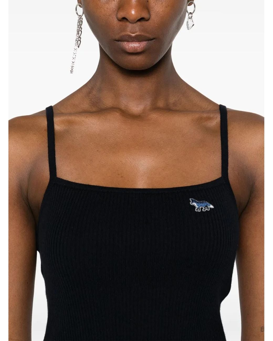 Maison Kitsuné Black Fox Pattern Tank Top