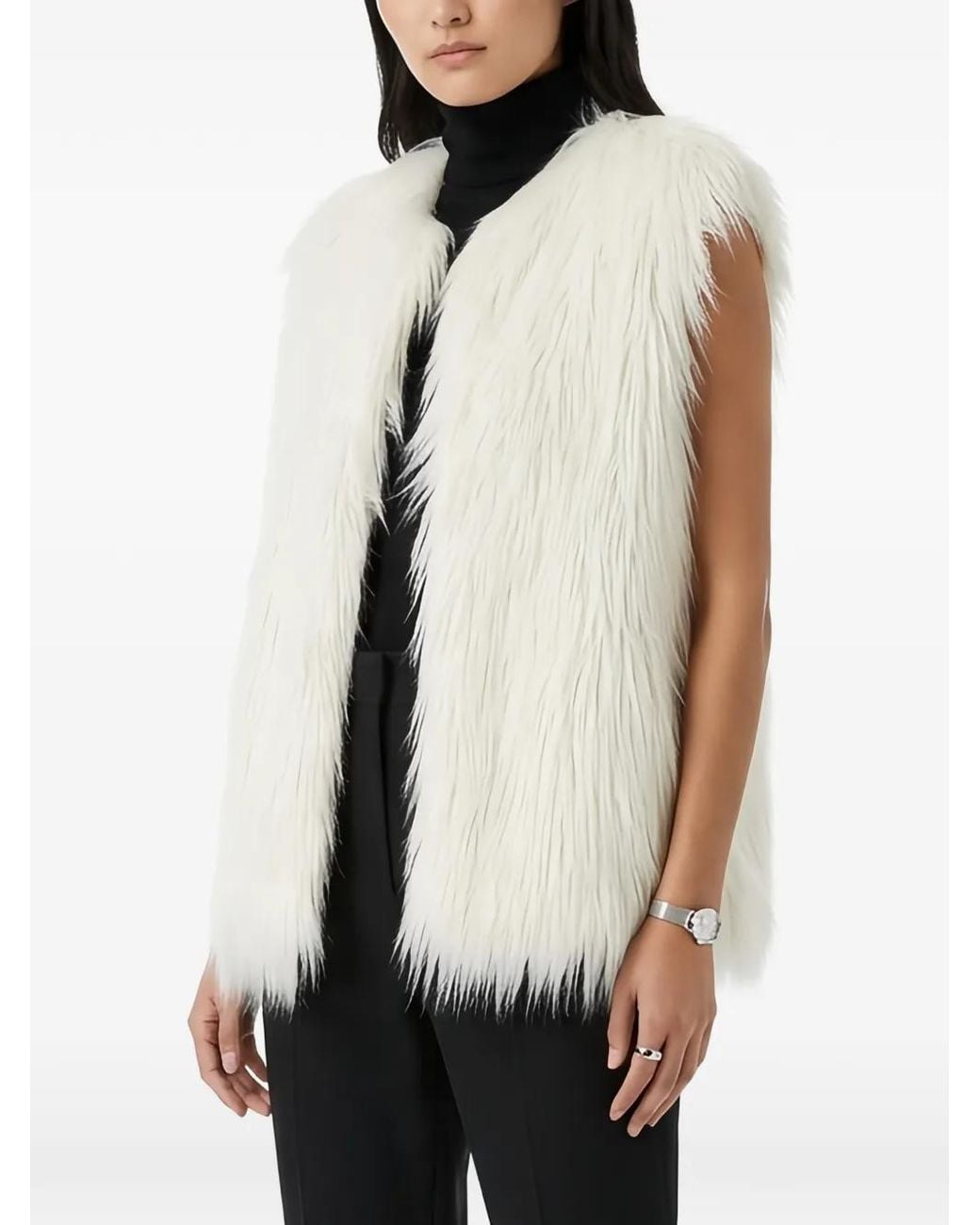 Styland White Faux-Fur Gilet