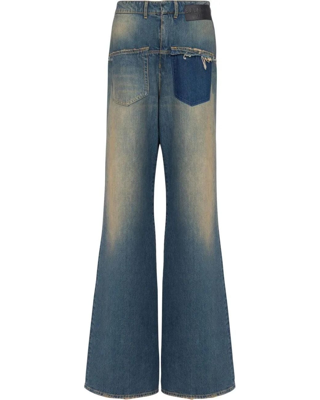 Balmain Blue High-Rise Flared Jeans for men
