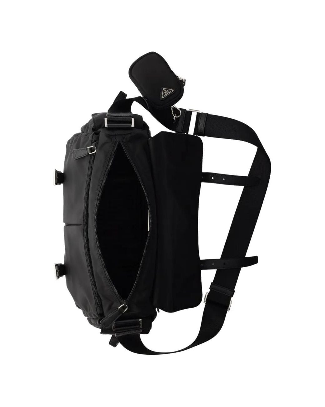 Prada Black Große Re-Nylon Schultertasche