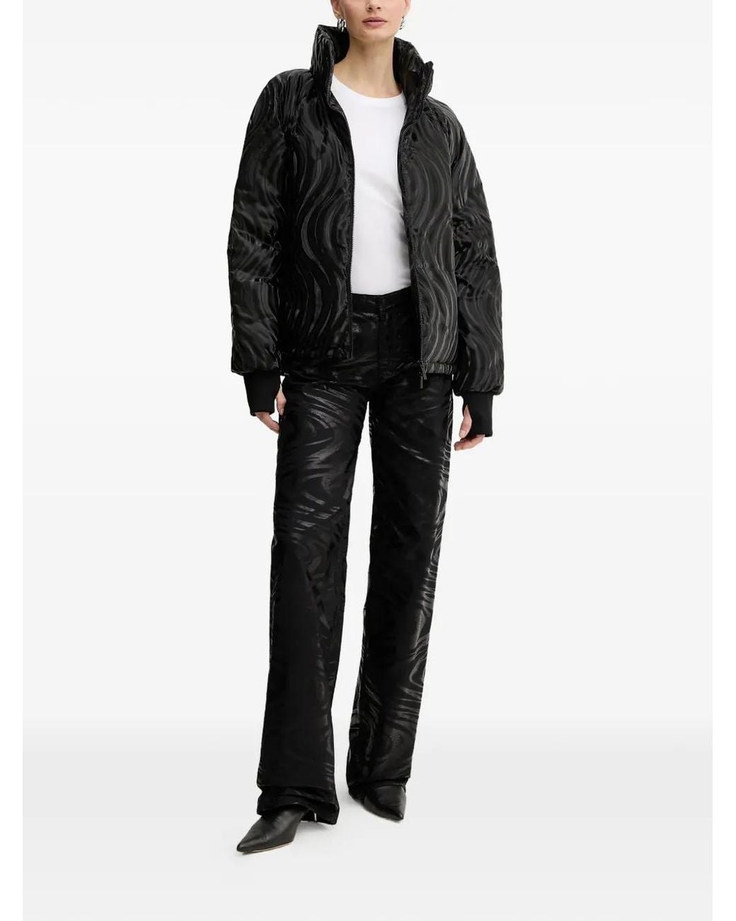 ARMANI EXCHANGE Black Zebra-Pattern Jeans