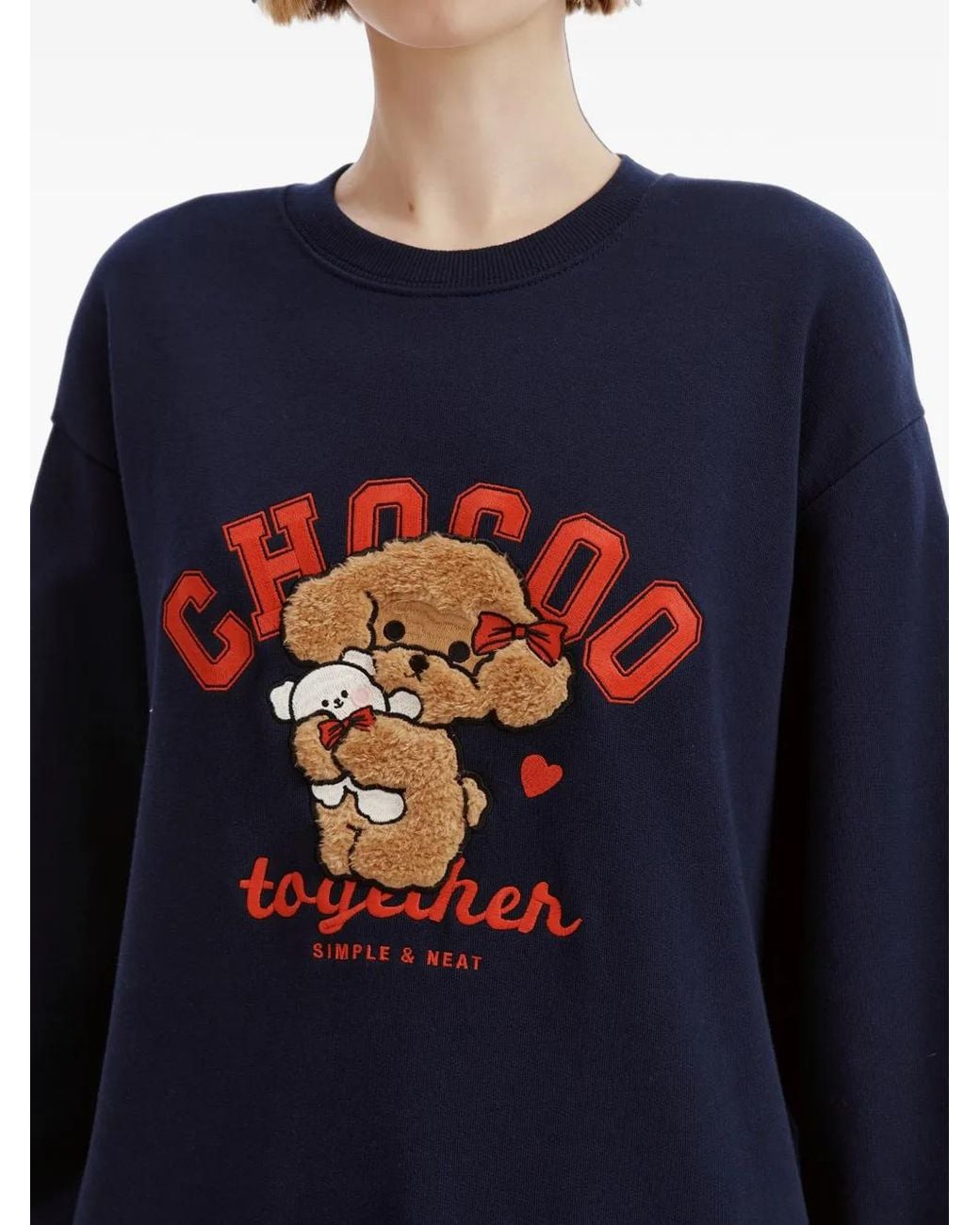 Chocoolate Blue Graphic-Print Cotton Sweatshirt