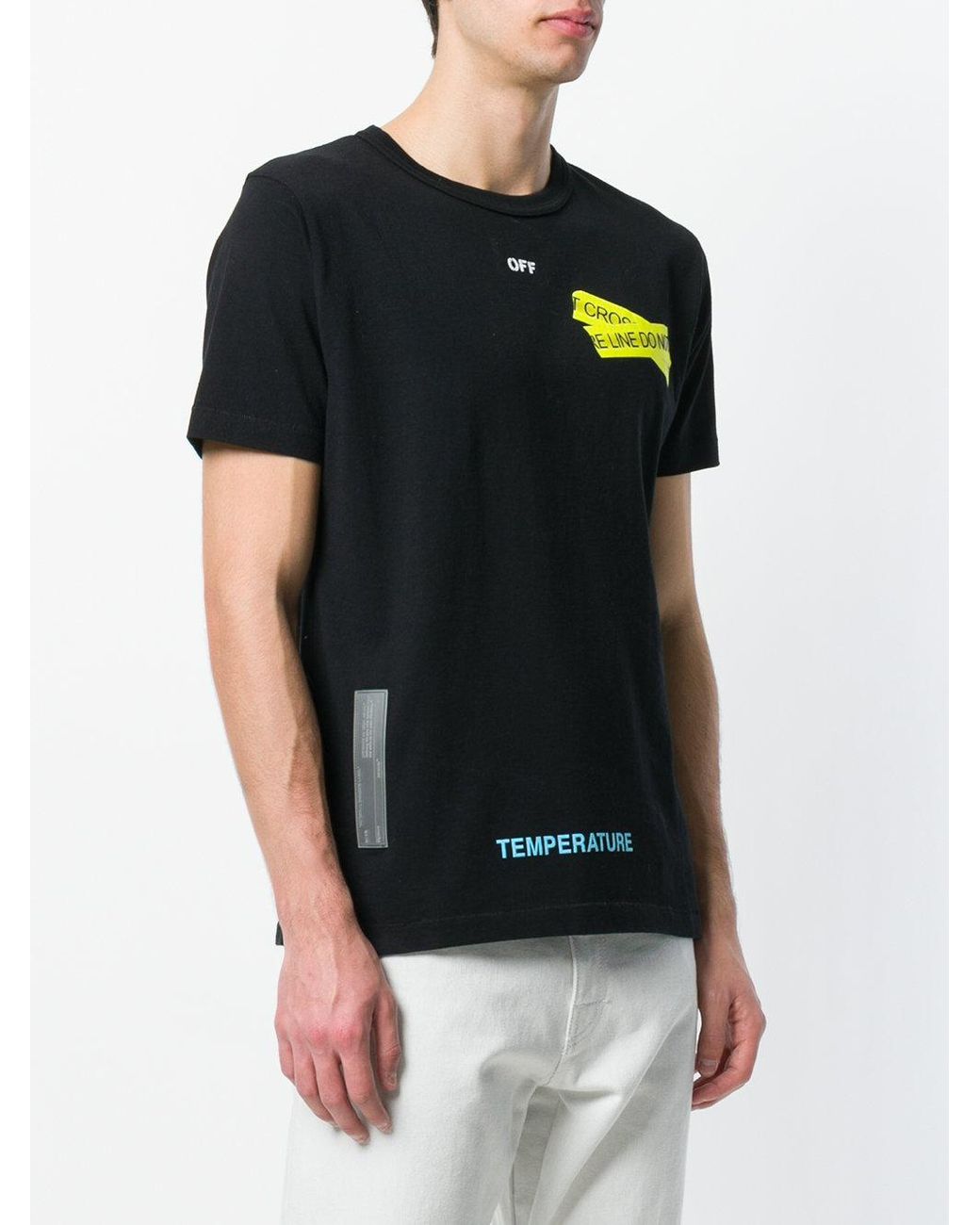 Off-White c/o Virgil Abloh Caution Tape T-shirt in Black for Men | Lyst