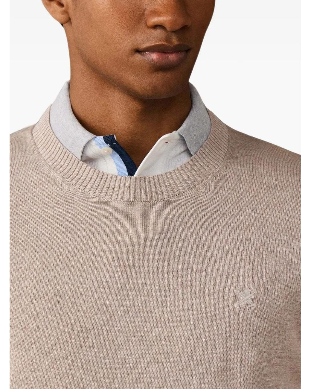 Hackett Blue Logo-Embroidered Crew-Neck Sweater for men