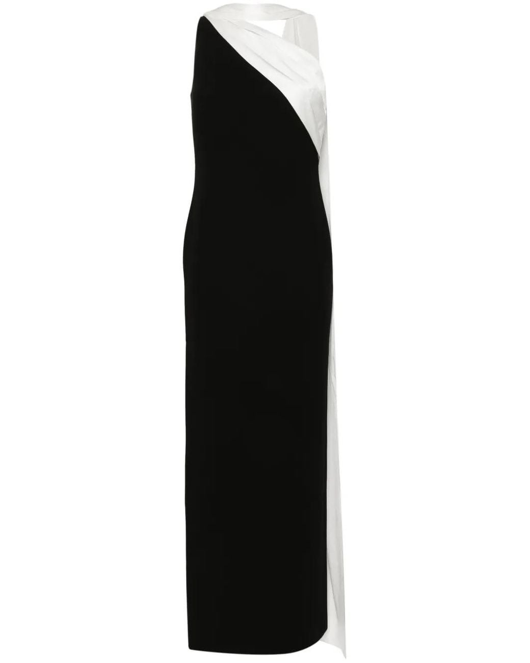 Roland Mouret Black Asymmetric Cady Gown
