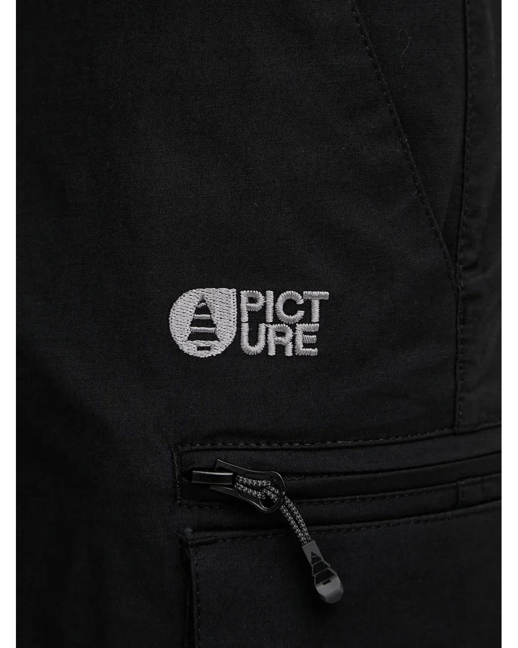 Picture Black Cargo Drawstring Shorts for men