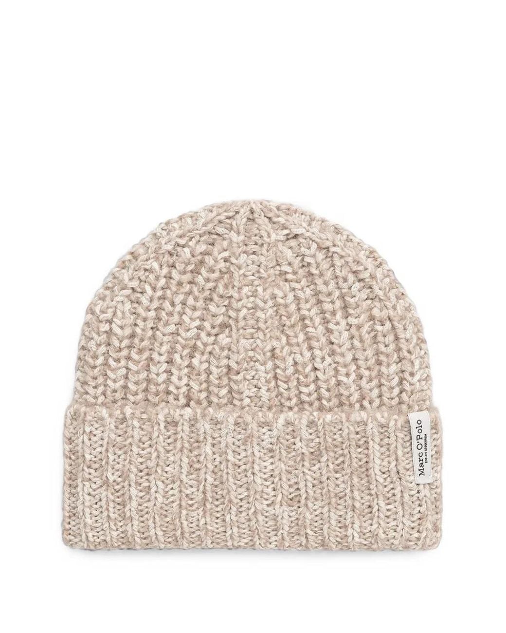 Marc O' Polo Natural Ribbed-Knit Beanie Hat