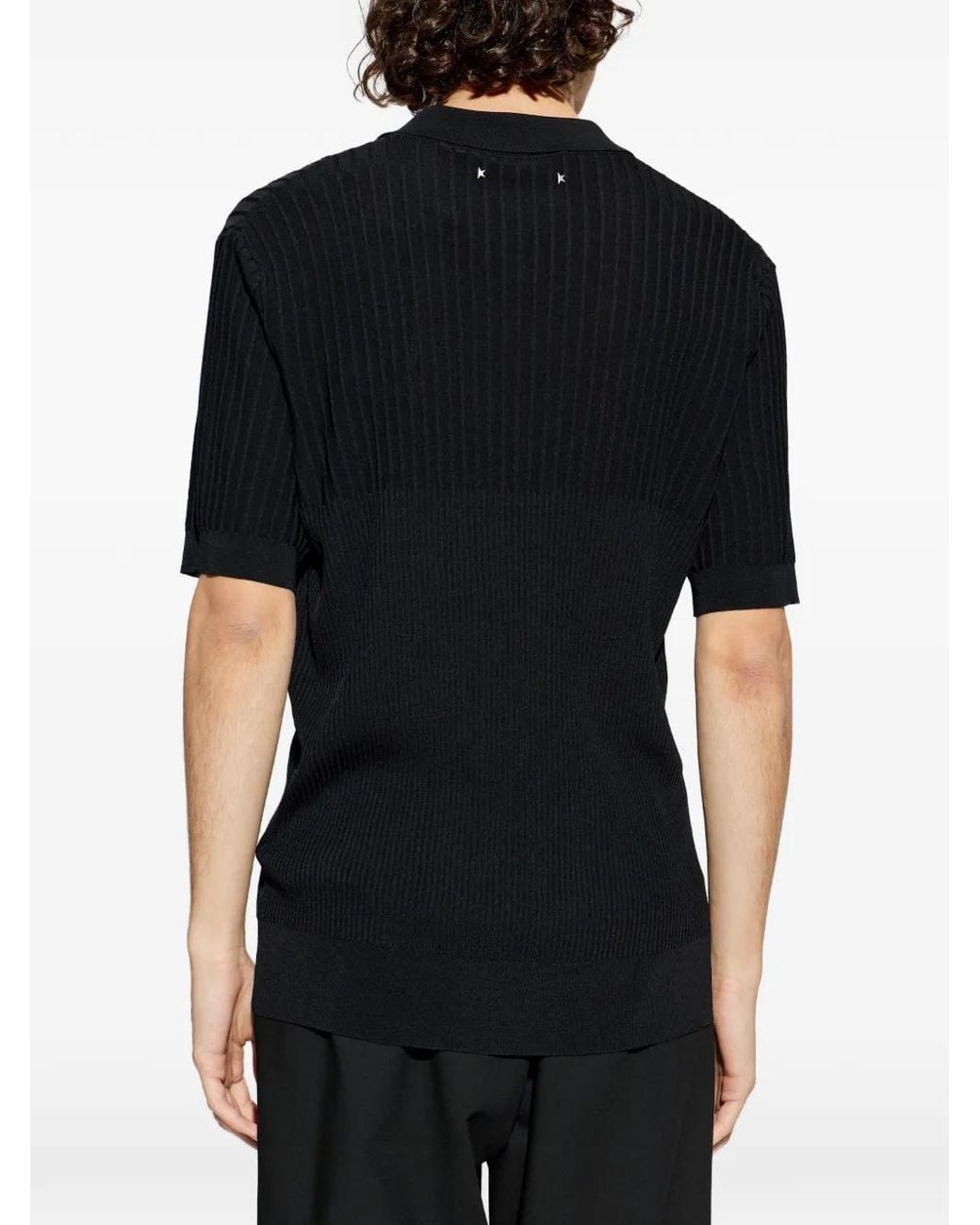 Golden Goose Deluxe Brand Black Knit Polo Giotto for men