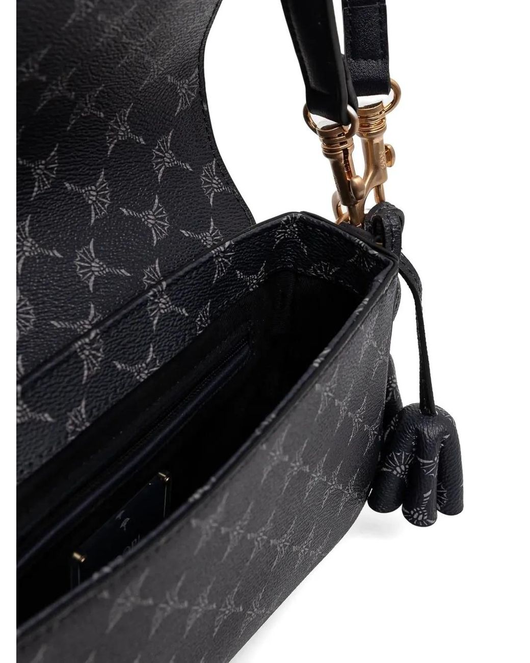 Joop! Black Logo-Plaque Tassel Shoulder Bag