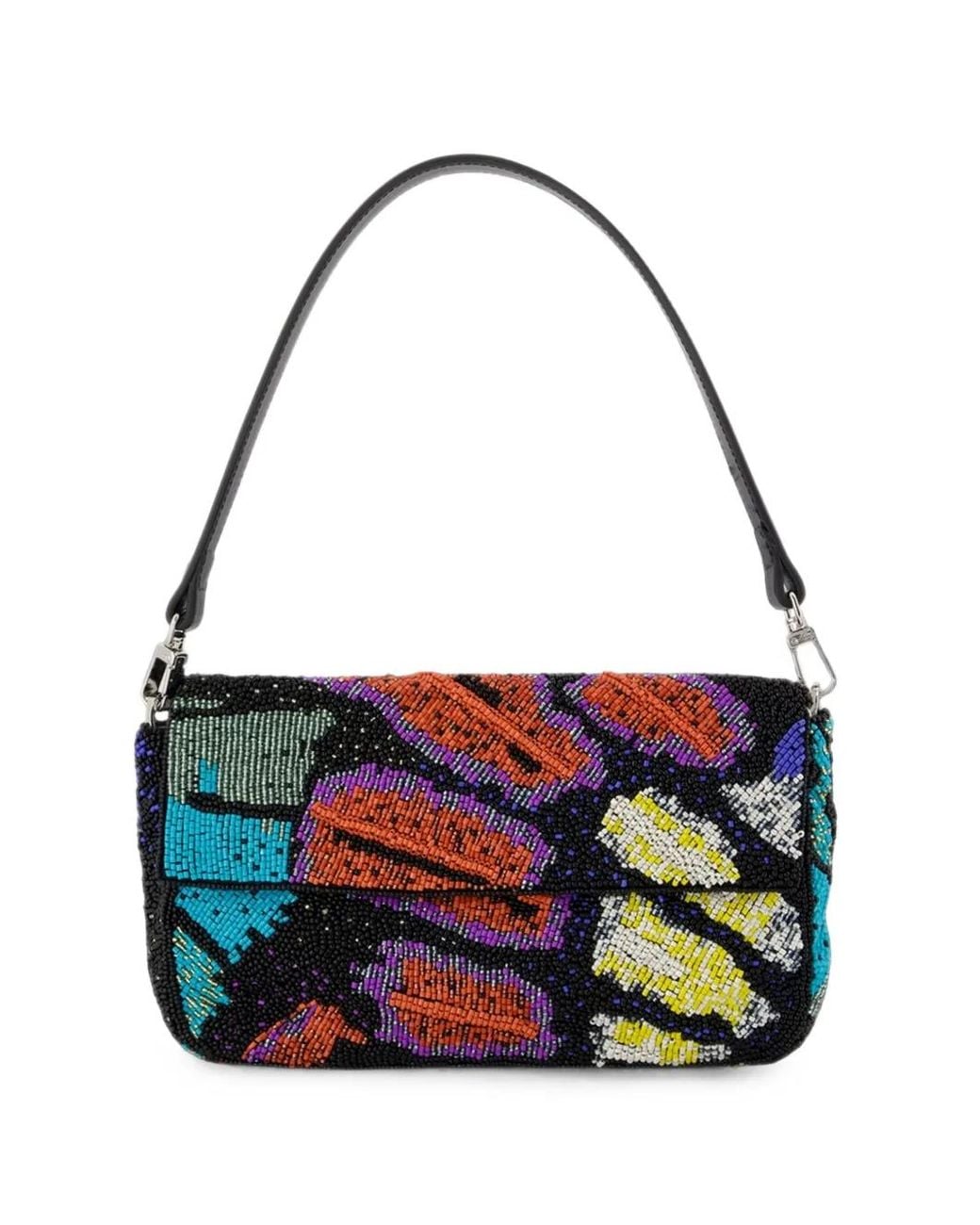 Staud Blue Timmy Bead-Embellished Shoulder Bag