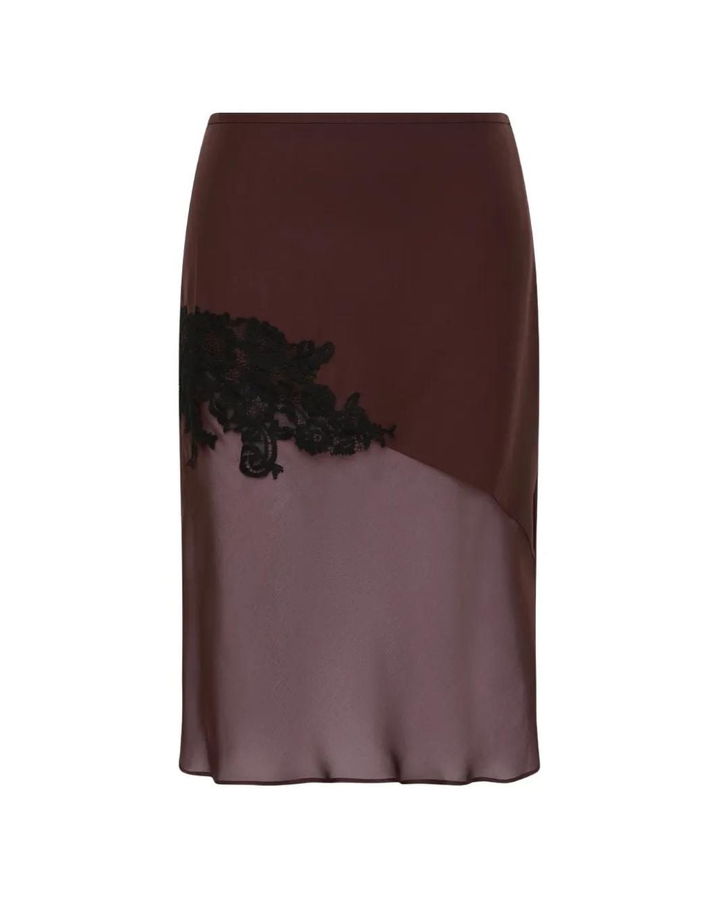 Sir Purple Noria Lace-Appliqué Midi Skirt