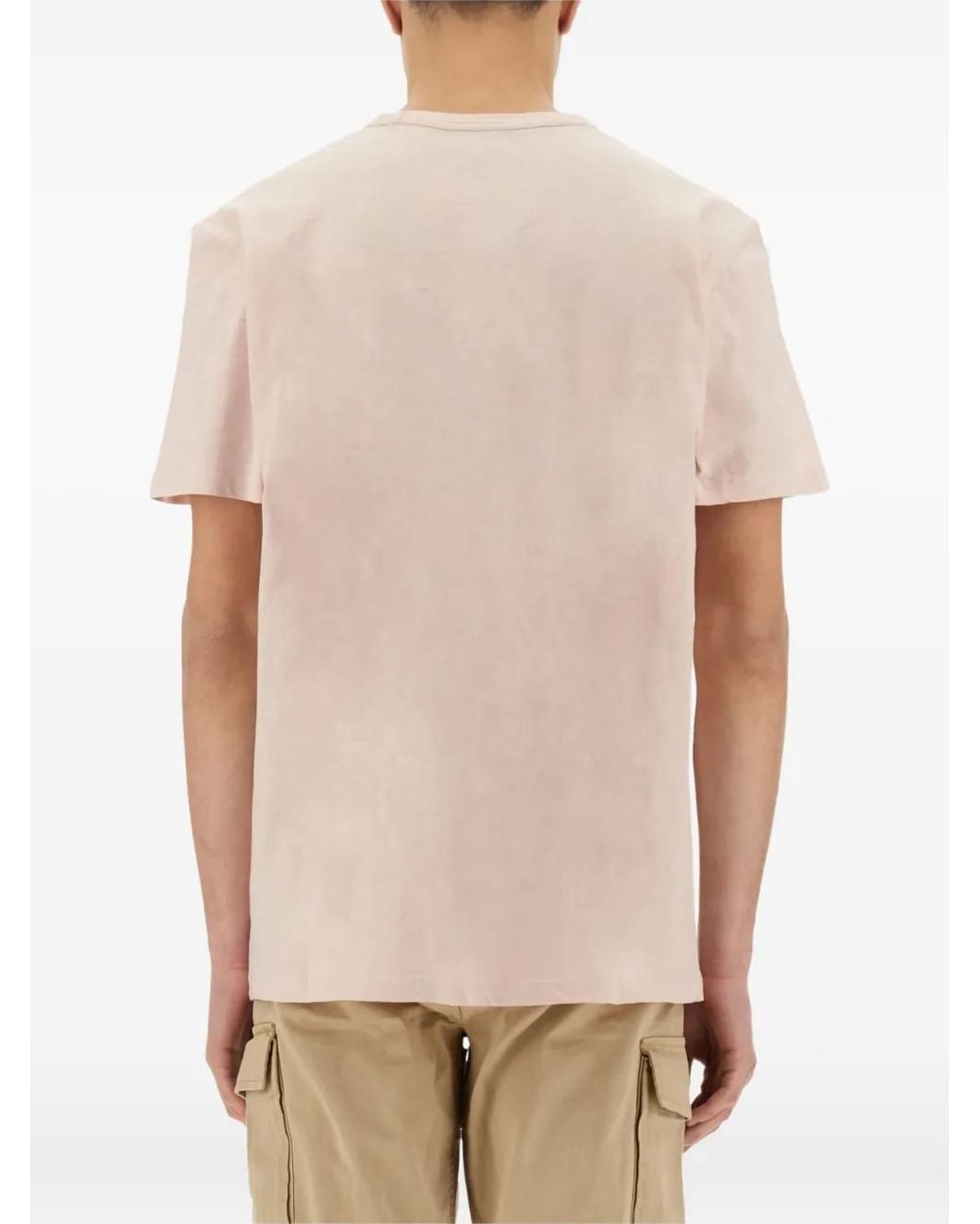 Woolrich Natural Embroidered Logo T-Shirt for men