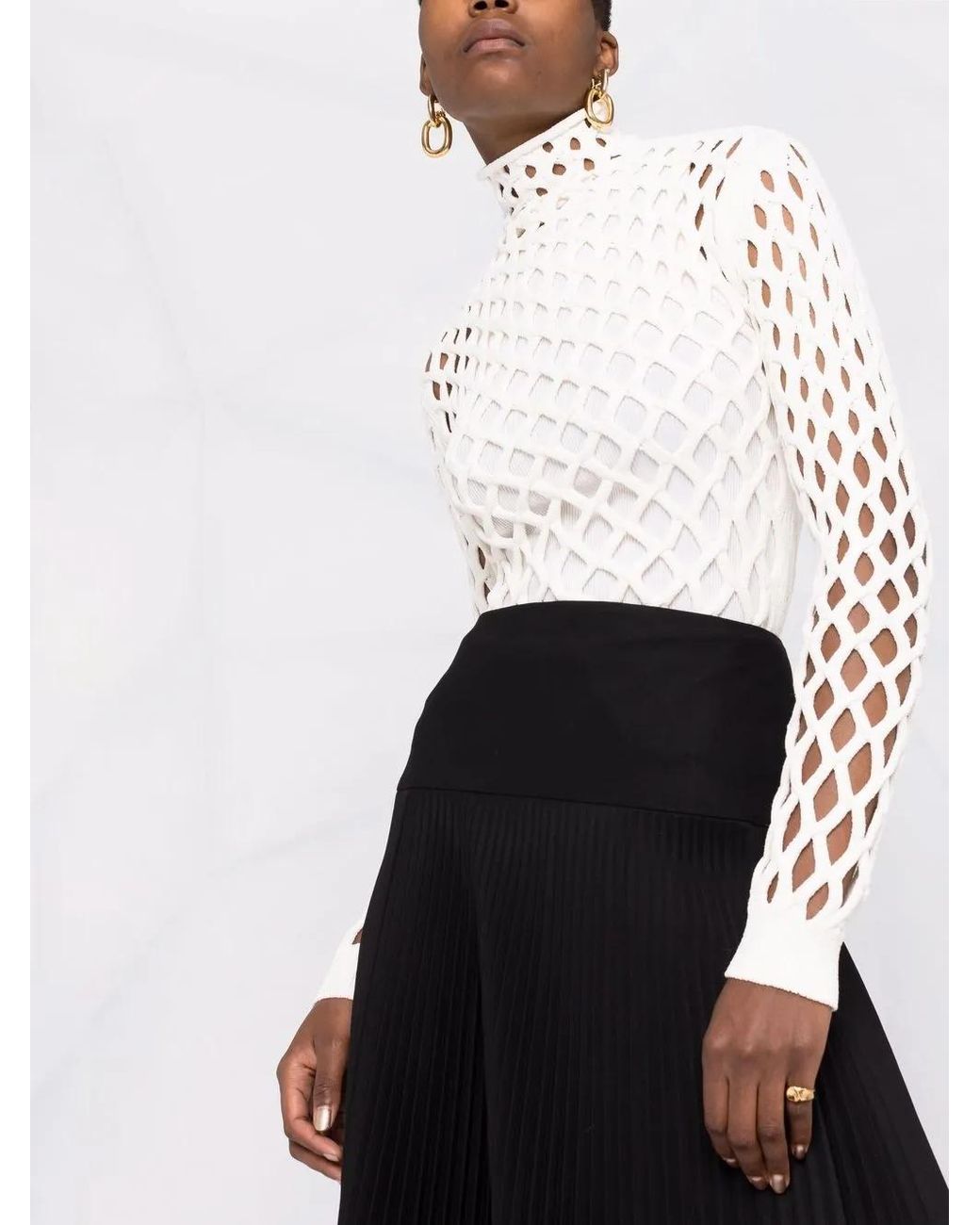 Valentino Garavani White Cut-Out Knitted Jumper
