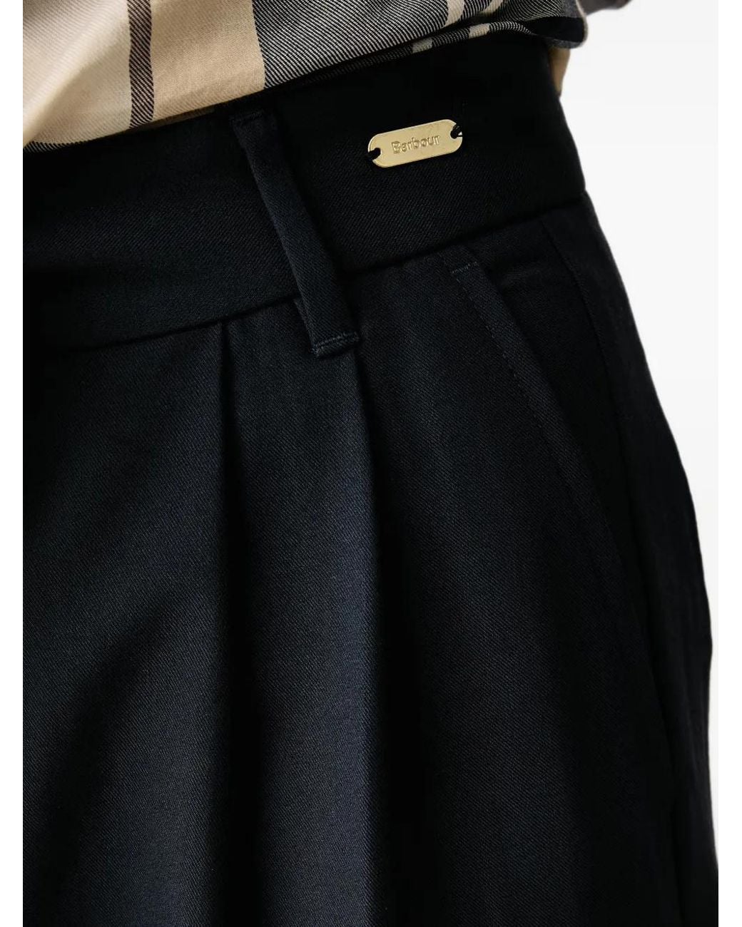 Barbour Black Fawne Straight-Leg Trousers
