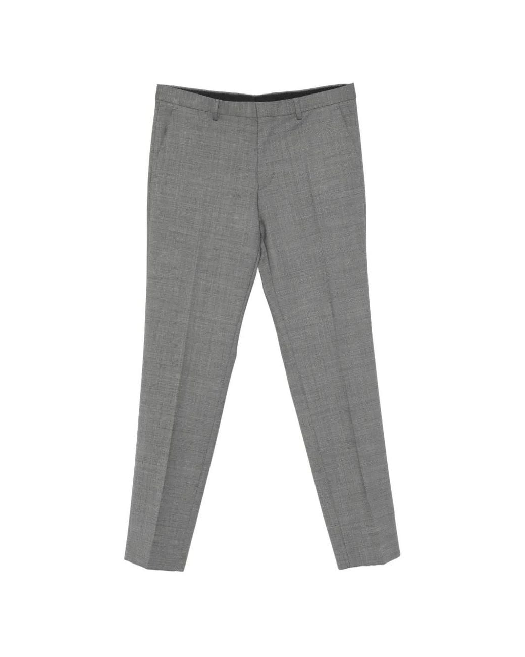 Boss Gray Slim-Fit Tailored Trousers for men